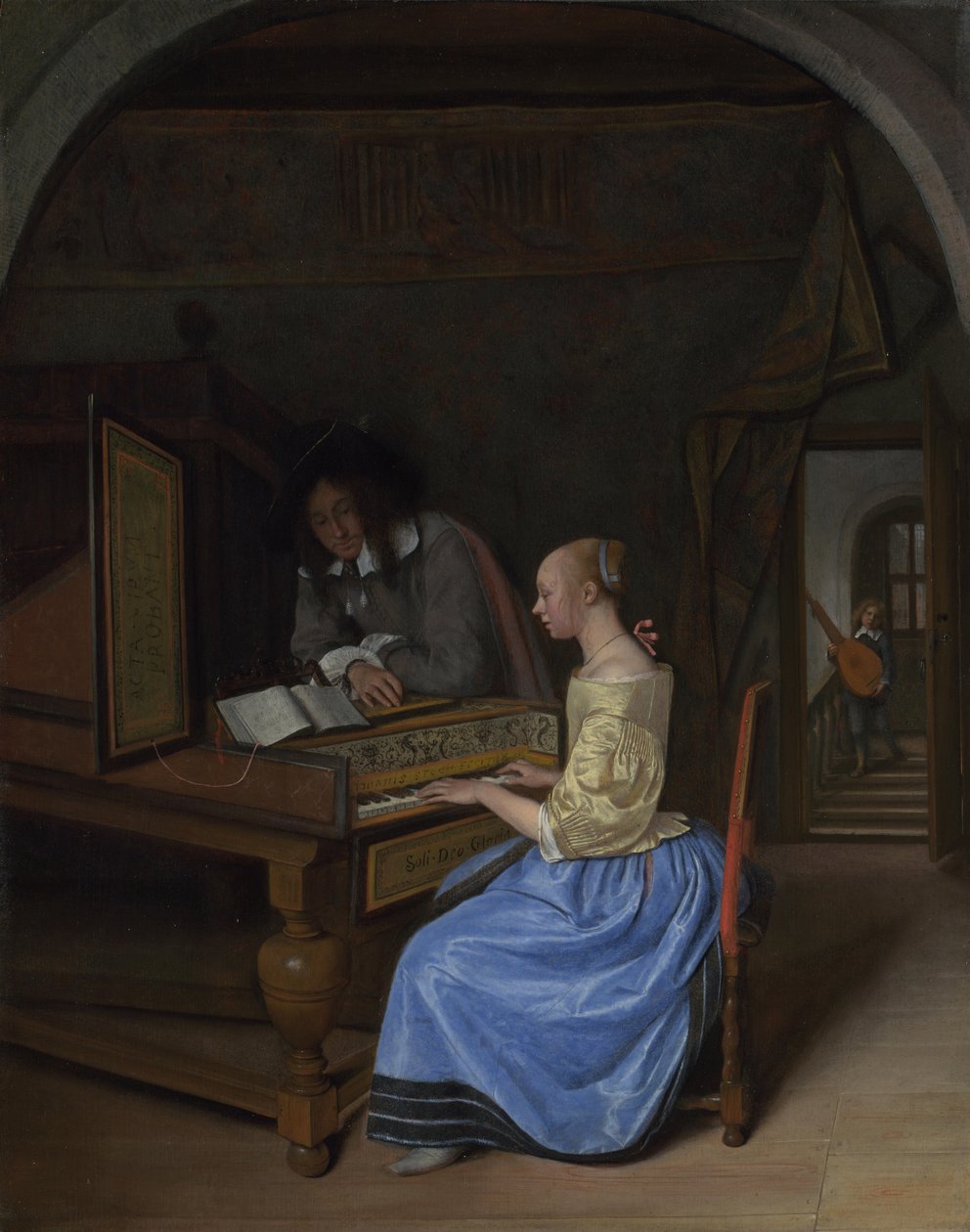 En ung kvinne som spiller cembalo, ca. 1660 av Jan Havickszoon Steen