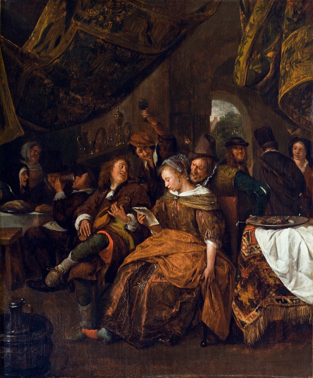 Merry Company, ca. 1667-69 (olje på eikepanel) av Jan Havickszoon Steen