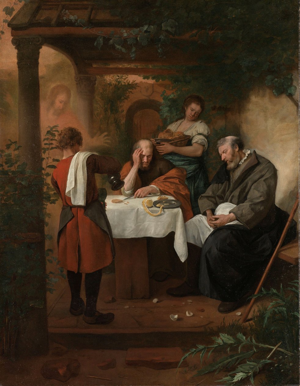 Nattverd i Emmaus, ca. 1665-68 (olje på lerret, h 134 cm × b 104 av Jan Havickszoon Steen