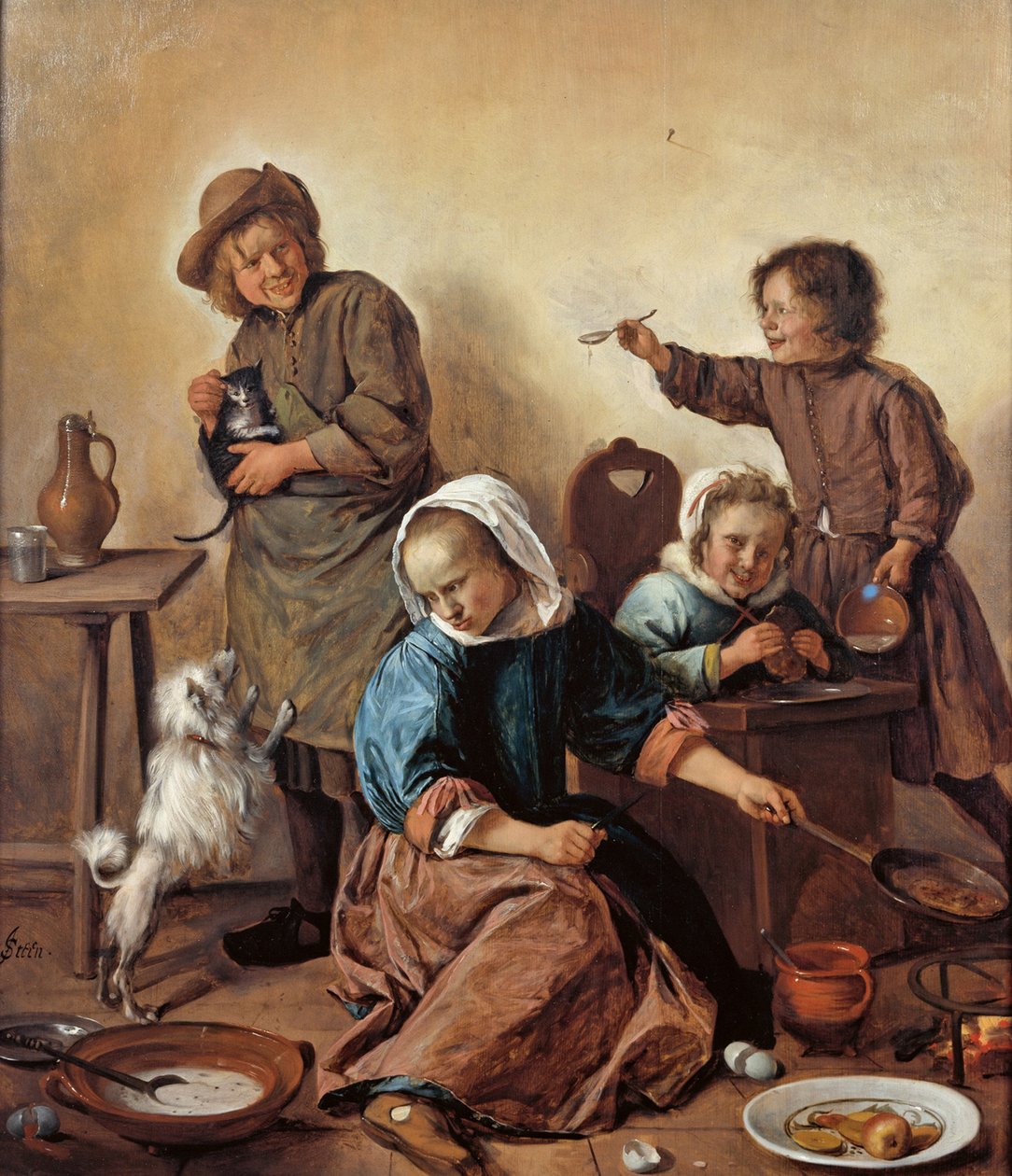 Barnemåltidet, ca 1665. av Jan Havickszoon Steen