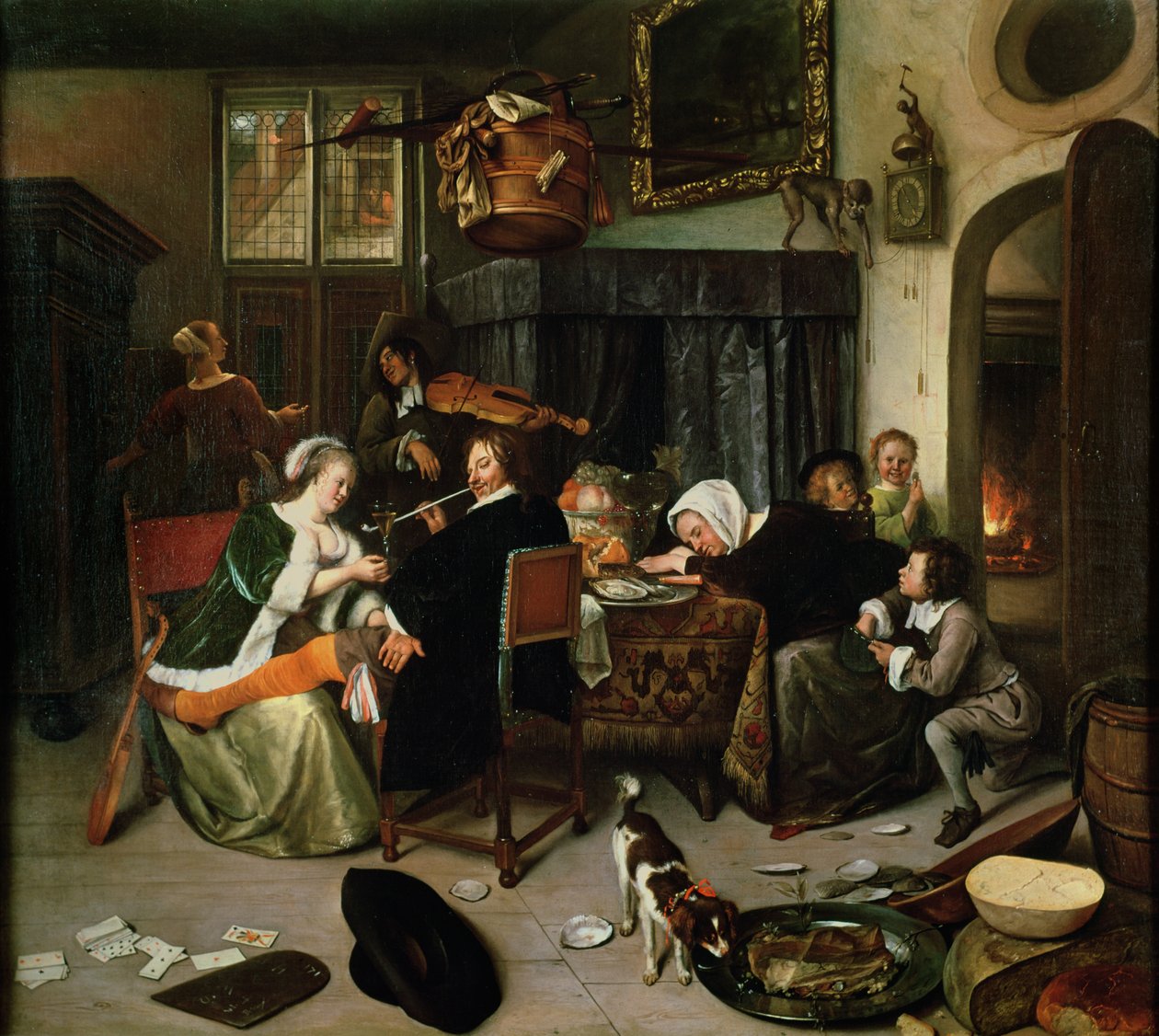 The Dissolute Household, 1668 av Jan Havickszoon Steen