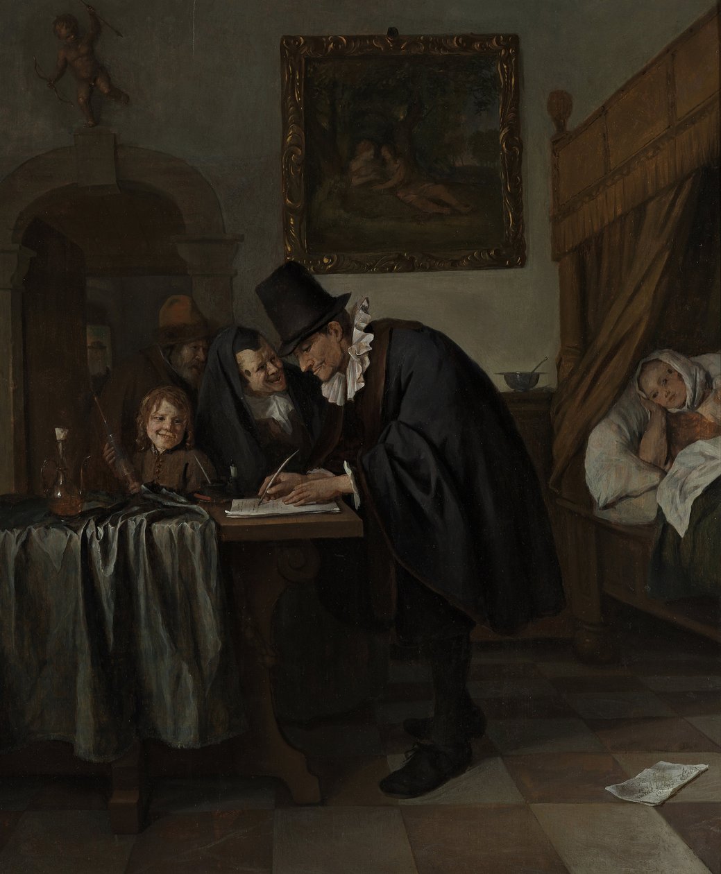 Legebesøket, ca 1665 av Jan Havickszoon Steen