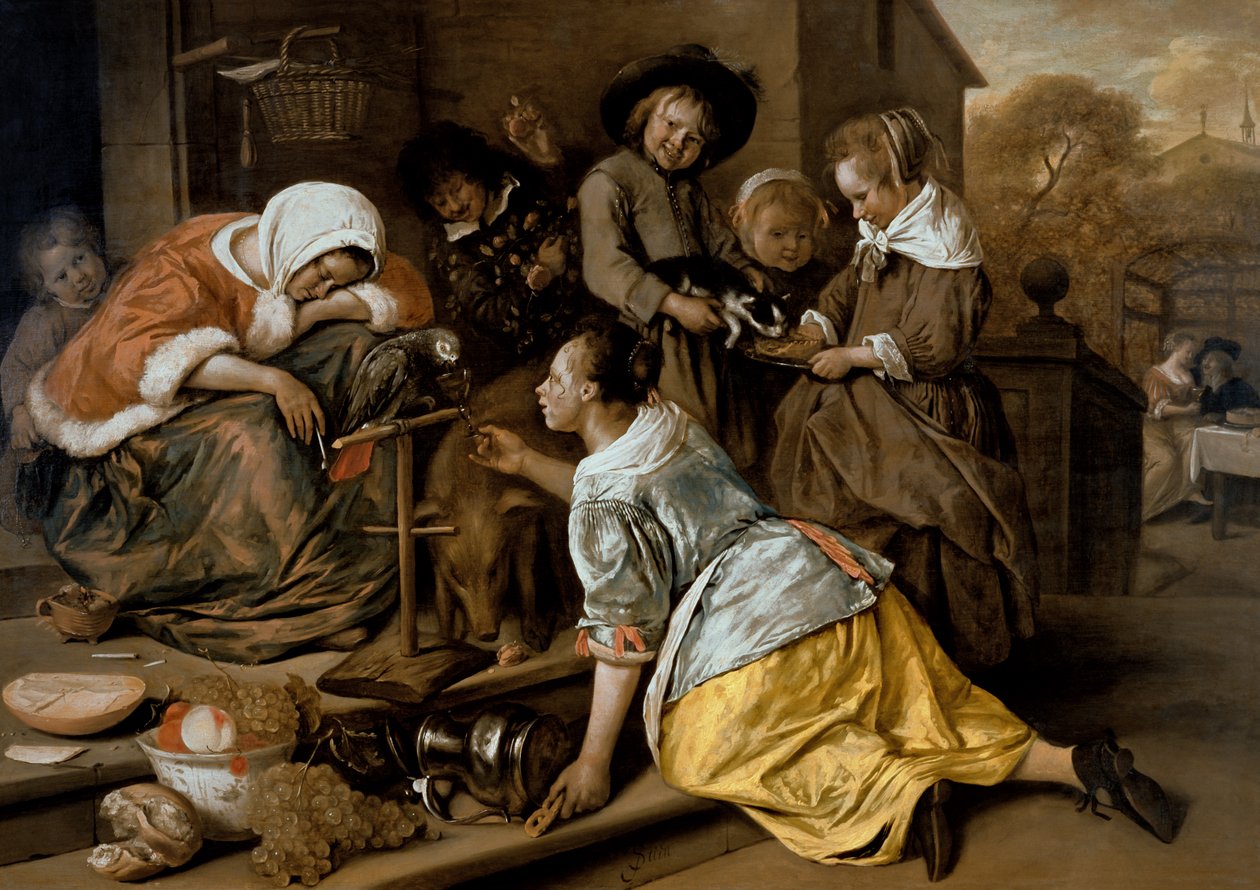 The Effects of Inmperance, ca. 1663-65 av Jan Havickszoon Steen