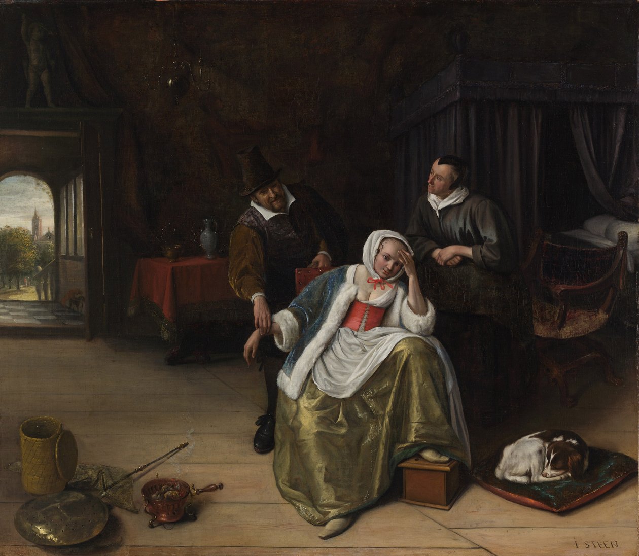 Den kjærlighetssyke jomfru, ca. 1660 av Jan Havickszoon Steen