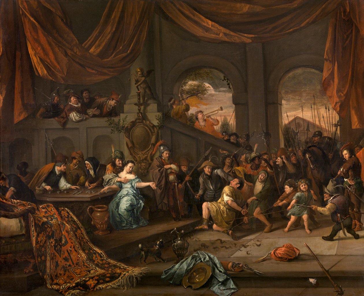 The Mocking of Samson, ca 1675. av Jan Havickszoon Steen