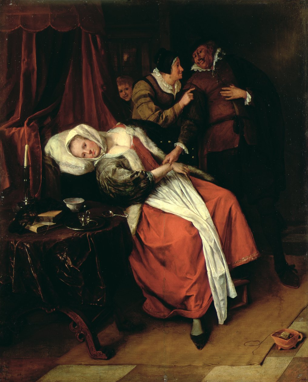 Pasienten og legen, 1660-tallet av Jan Havickszoon Steen