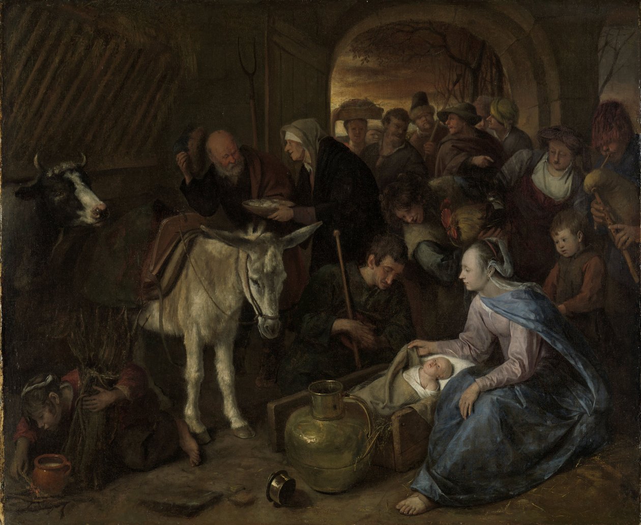 Hyrdenes tilbedelse, 1660-79 av Jan Havickszoon Steen