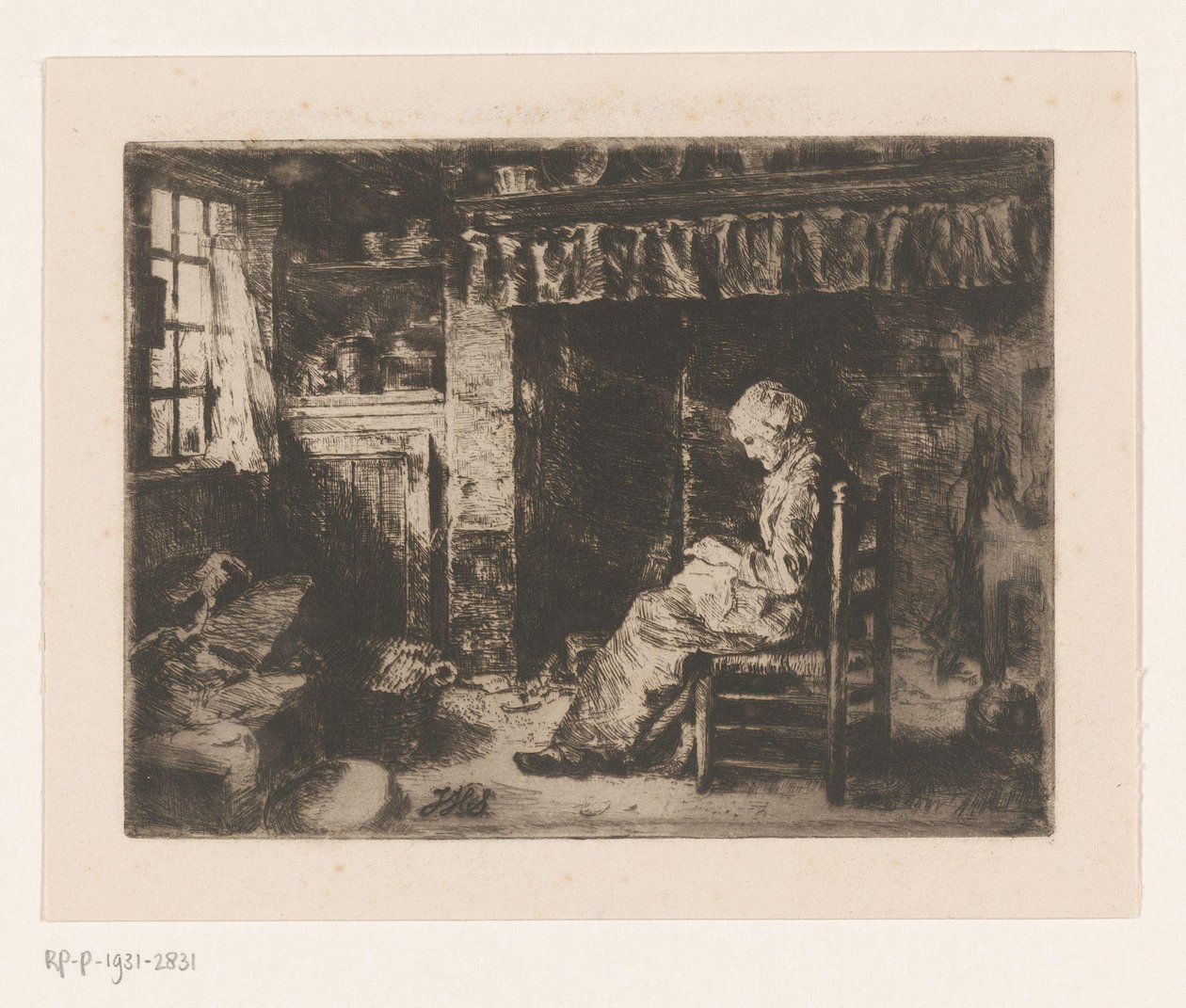 Sittende kvinne i et interiør av Jan Hendrik Scheltema