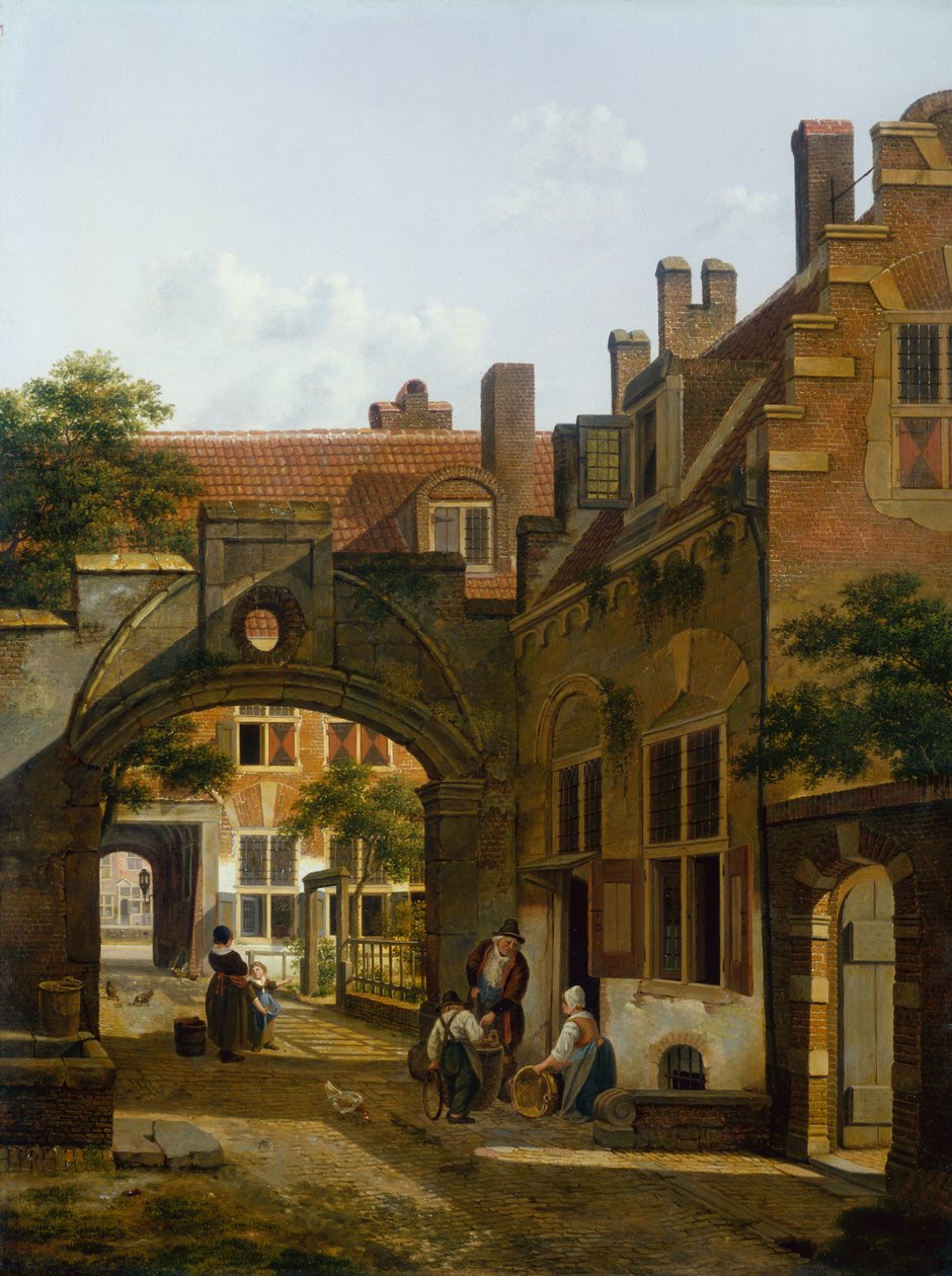 Gårdsplass i Utrecht av Jan Hendrik Verheyen