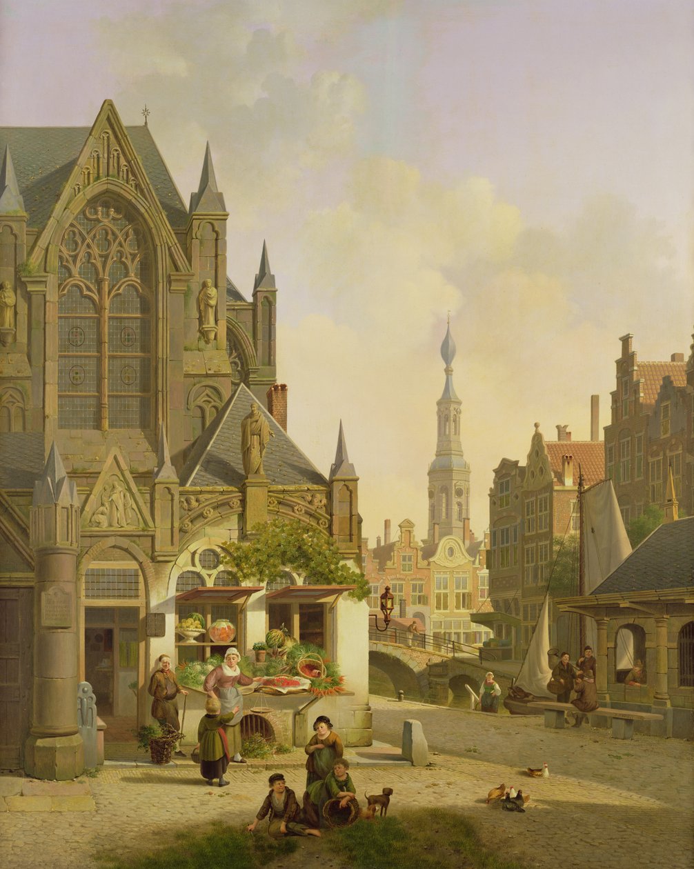 Grønnsaksbod i en nederlandsk by av Jan Hendrik Verheyen