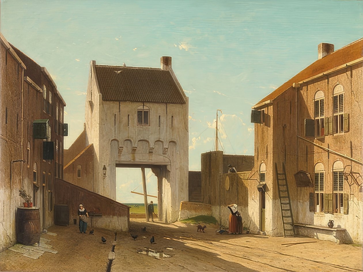 Byport i Leerdam. Rundt 1868-70 av Jan Hendrik Weissenbruch