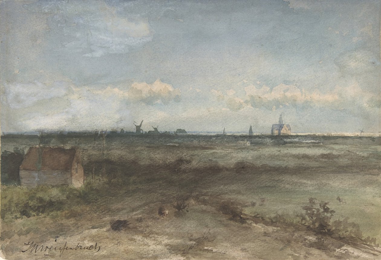Utsikt over Haarlem fra sanddynene, midten av 1800-begynnelsen av 1900-tallet. av Jan Hendrik Weissenbruch