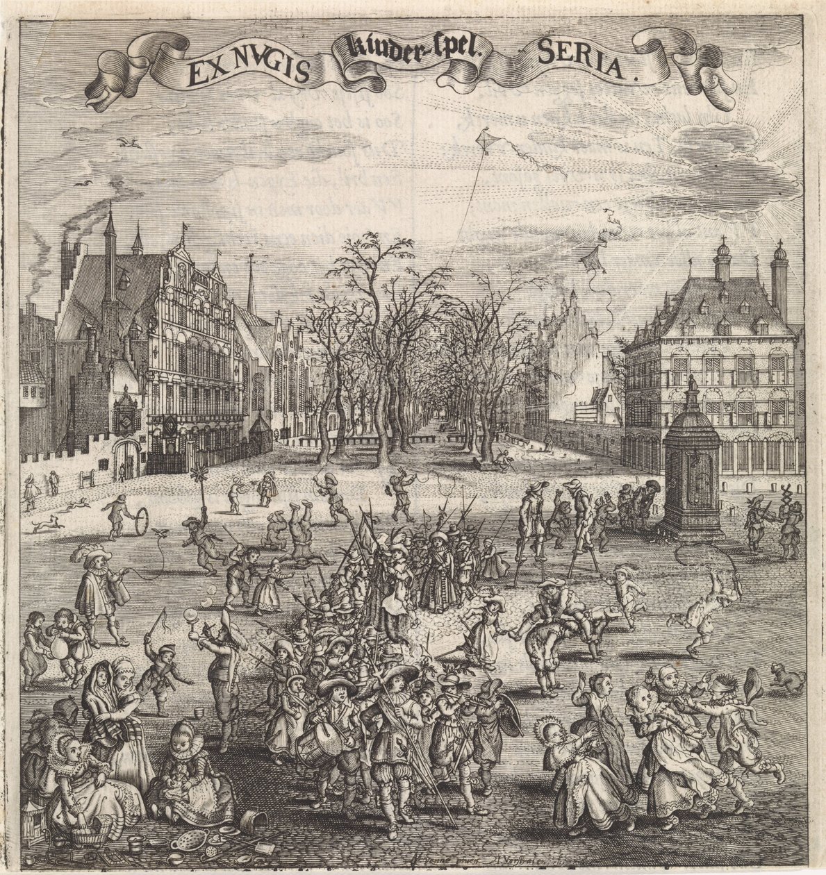 Barneleker i Haag Barnespill (tittel på objekt) av Jan Hendriksz. Verstraelen