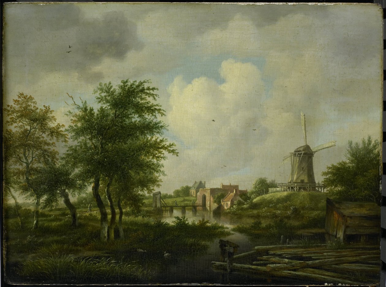 Den falleferdige vollen i Amsterdam med Weteringpoort, sett over Buitensingel av Jan Hulswit