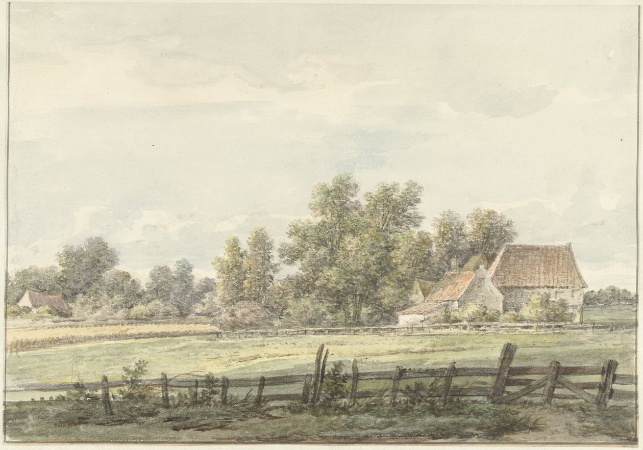 Landskap med gård av Jan Hulswit