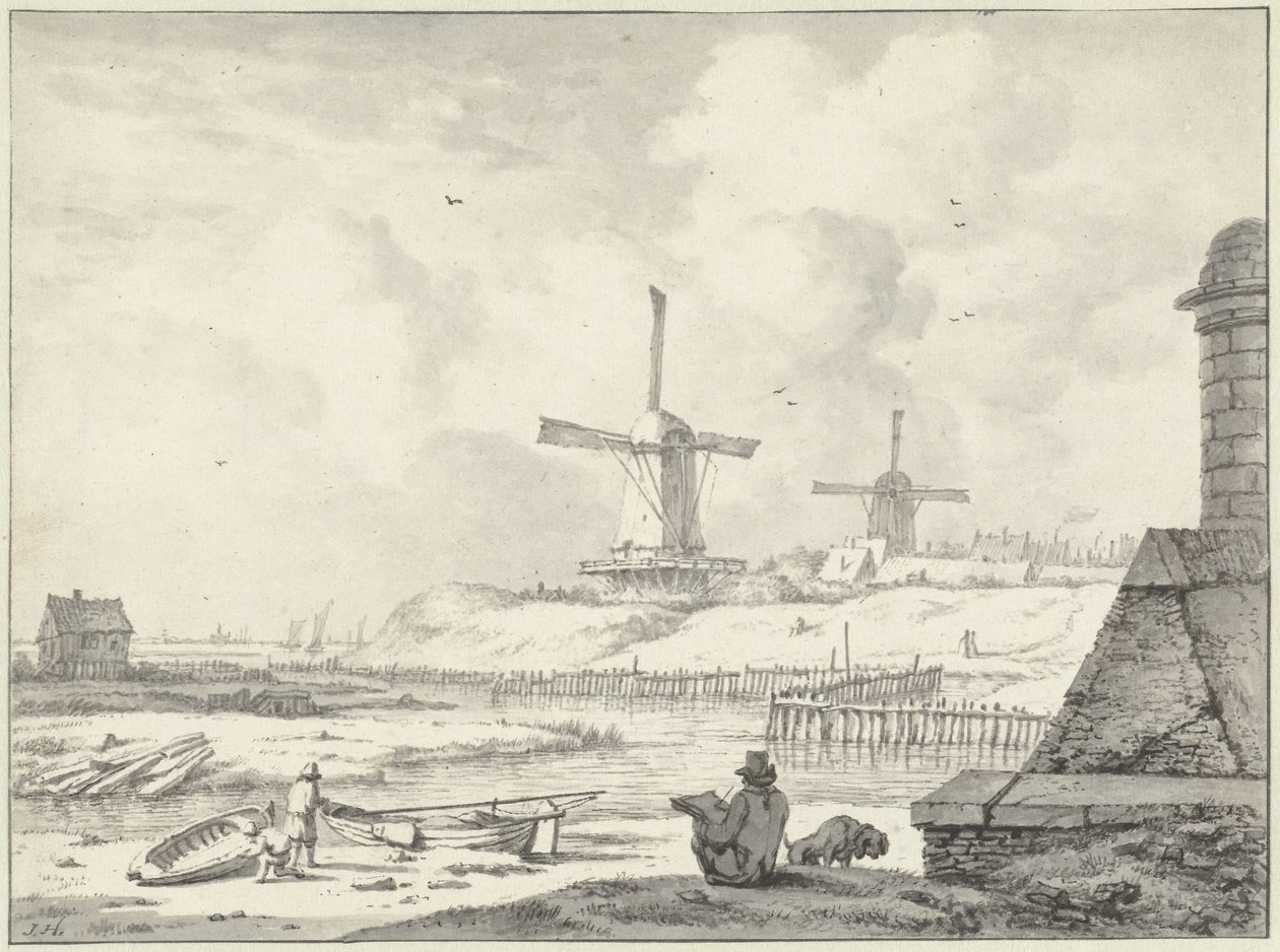 Skissekunstner på Hogendijk, utenfor Haarlemmerpoort av Jan Hulswit