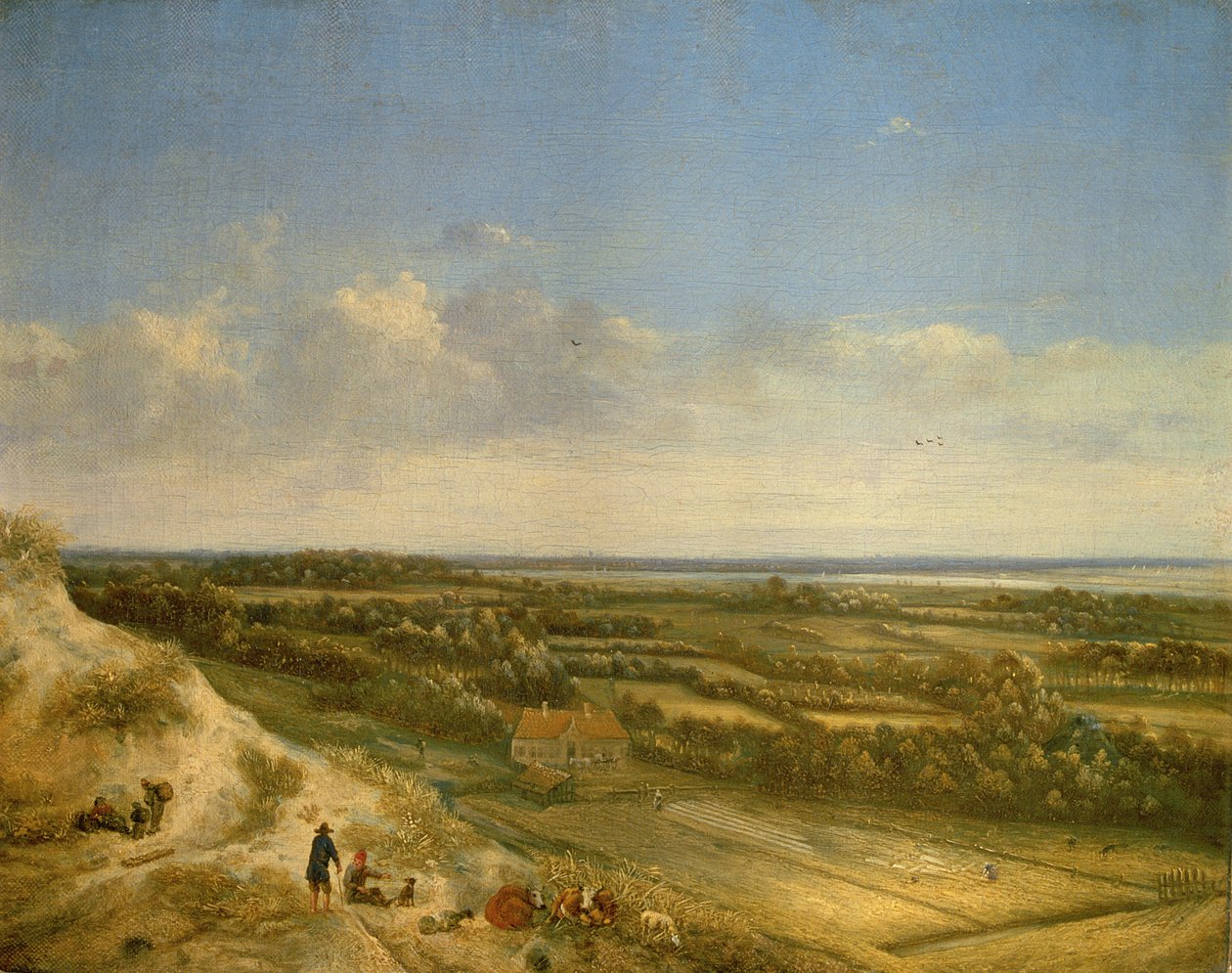 Dune Landscape, antagelig nær Santpoort, ca. 1675 (olje på lerret) av Jan II Vermeer van Haarlem