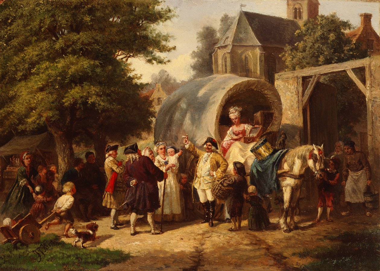 Den reisende selgeren (olje på panel) av Jan Jacob Zuidema Broos