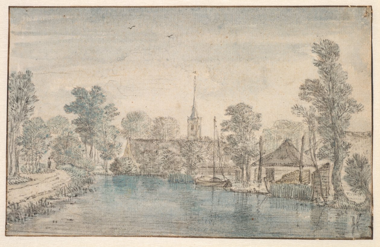 Landsby ved en elv av Jan Jansz den Uyl