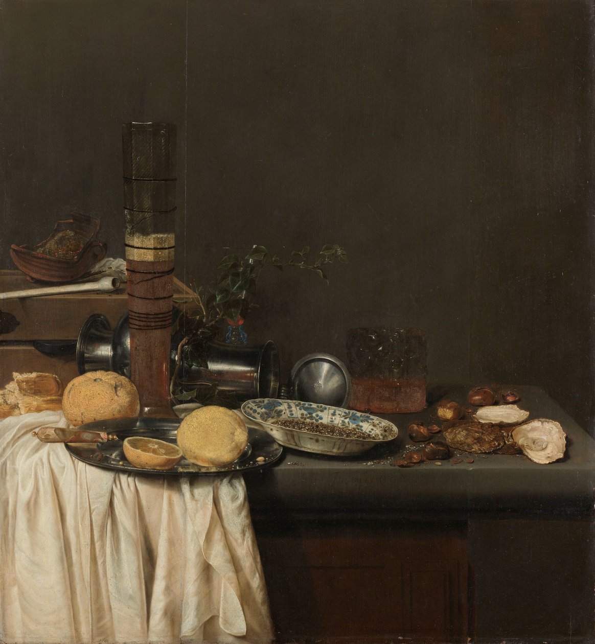 Stilleben med et høyt ølglass av Jan Jansz. van de Velde (III)