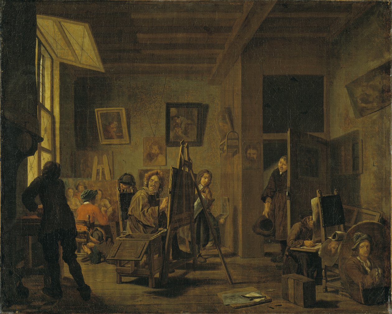 Et malerstudio av Jan Josef the Elder Horemans