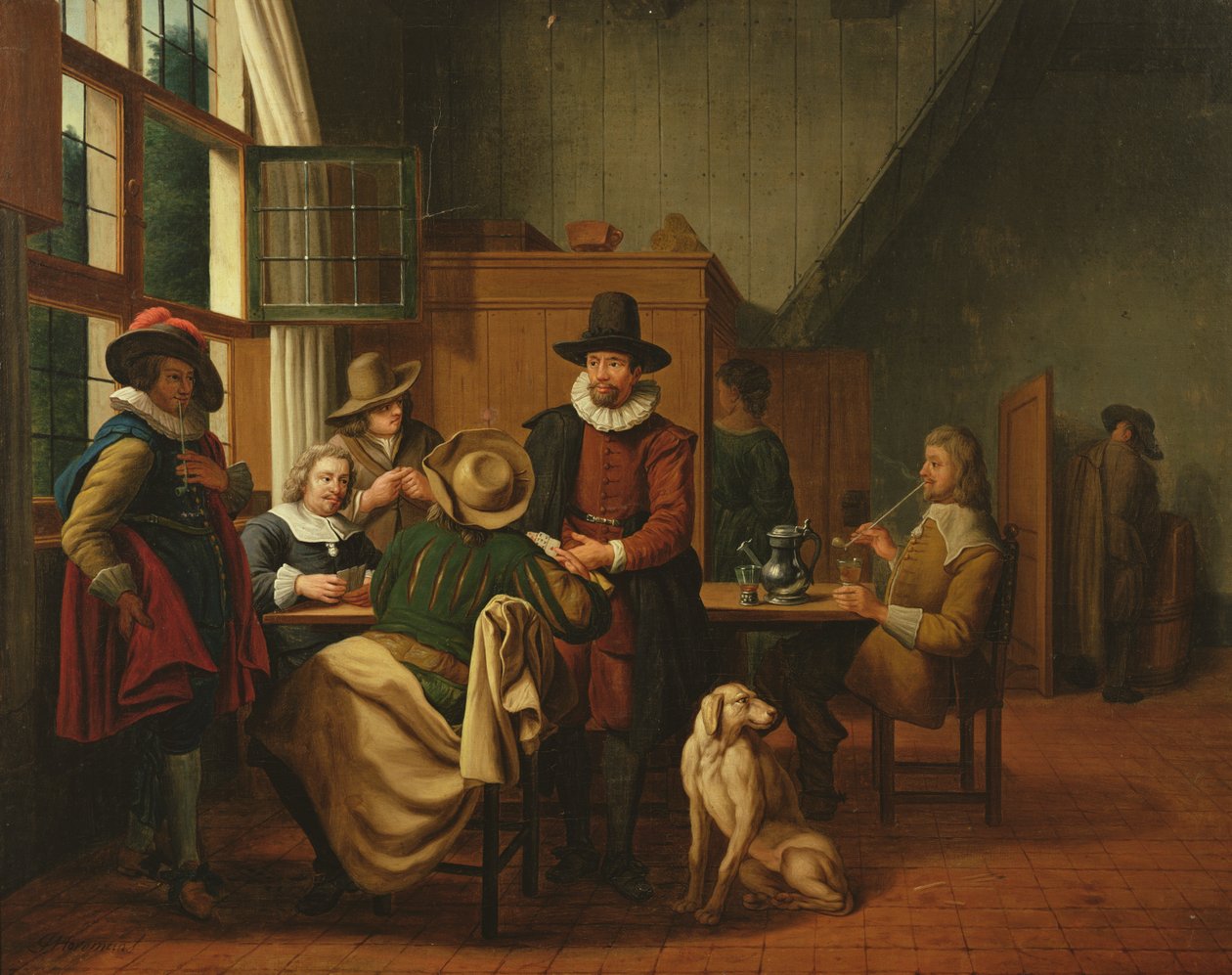 Interiør i en taverna av Jan Josef the Elder Horemans