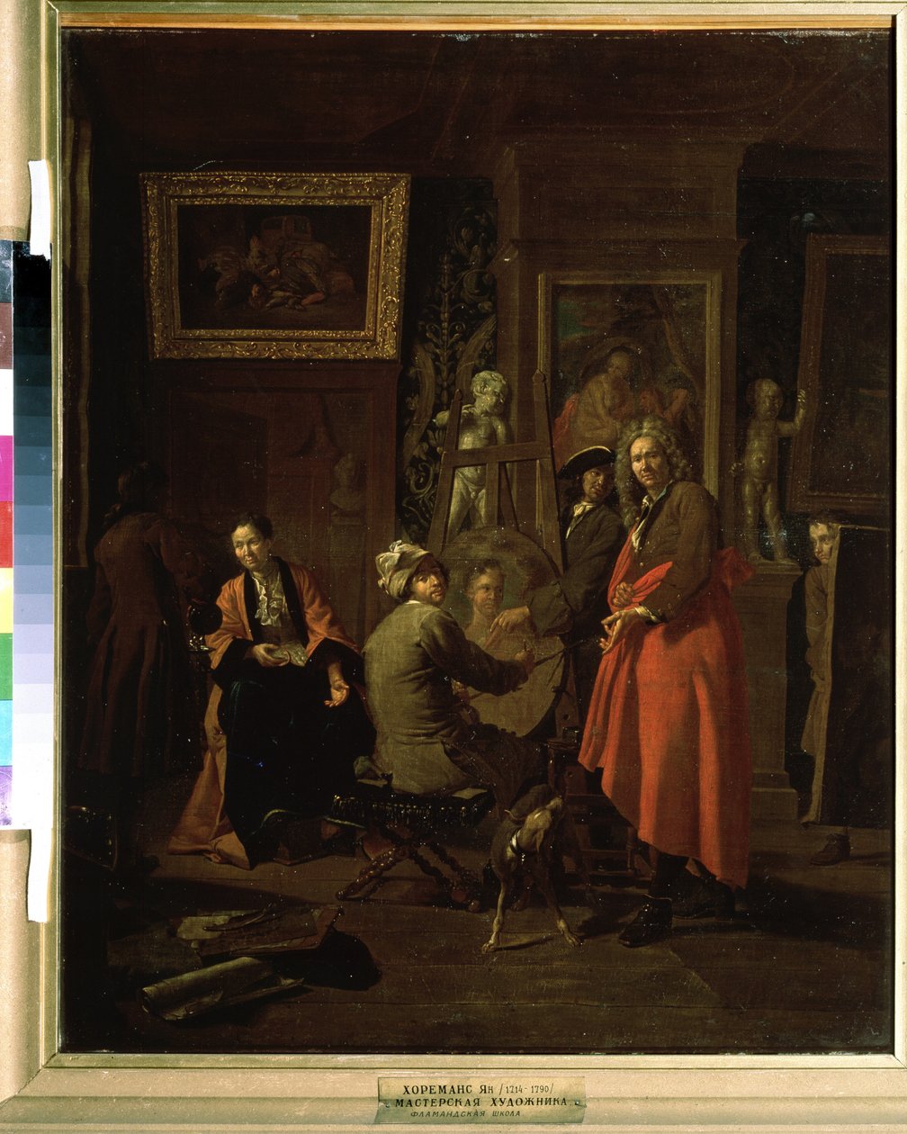 ""Maleratelier"" (Maleratelier) Maleri av Jan Joseph Horemans den eldre (1682-1759) 1725-1730 Pushkin Museum Moskva av Jan Josef the Elder Horemans