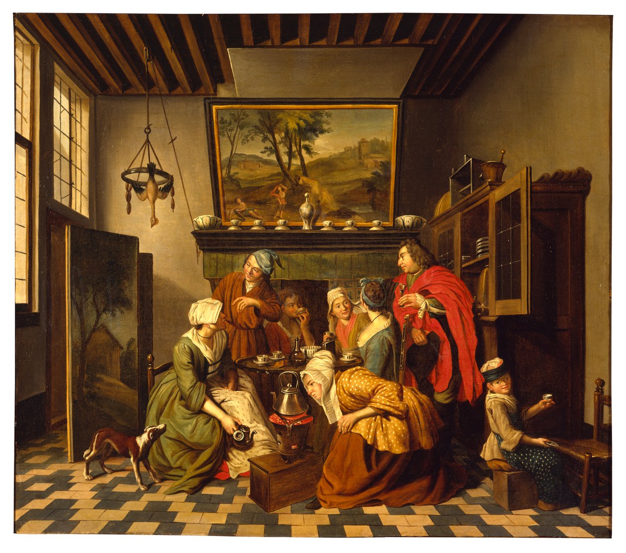 Tea Time (olje på lerret) av Jan Josef the Younger Horemans