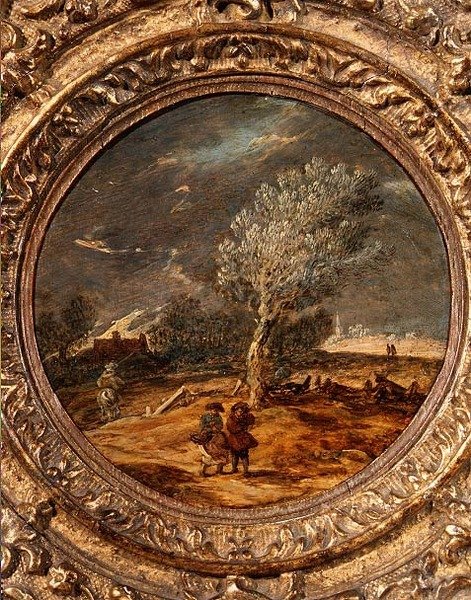 Figurer som krysser en hei med en frisk vind av Jan Josefsz. van (circle of) Goyen