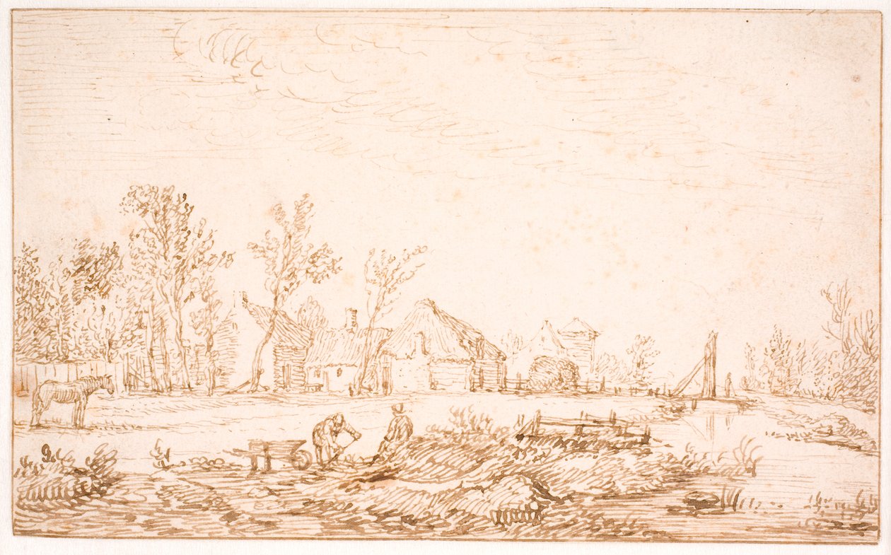 En kanal nær en landsby av Jan Josefsz van Goyen