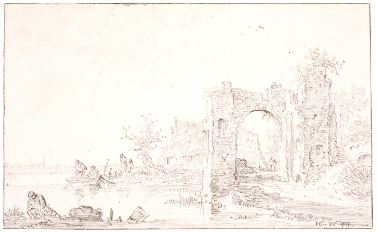 Elvelandskap med en ruin av Jan Josefsz van Goyen