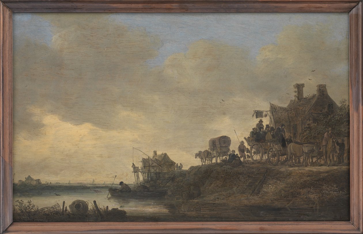 Elvescene med tavernaen "Svanen". av Jan Josefsz van Goyen