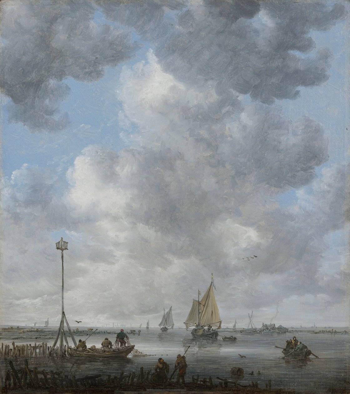 A Calm - Goyen, Jan Josefsz, van (1596-1656) - Mellom 1645 og 1649 - Olje på tre - 36,1x32,1 - Szepmuveszeti Muzeum, Budapest av Jan Josephsz van Goyen