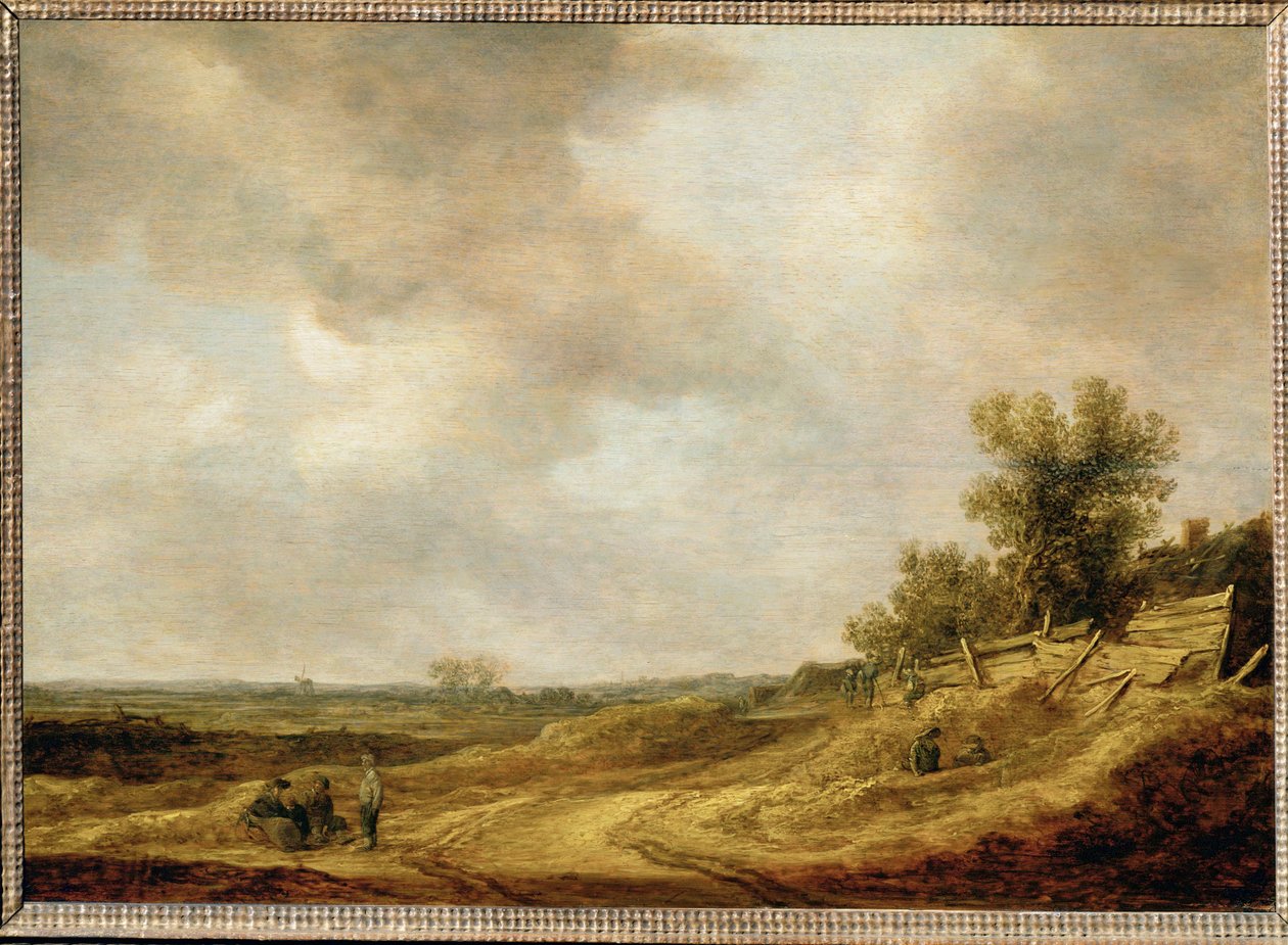 Flatt landskap (maleri på eik) av Jan Josephsz van Goyen
