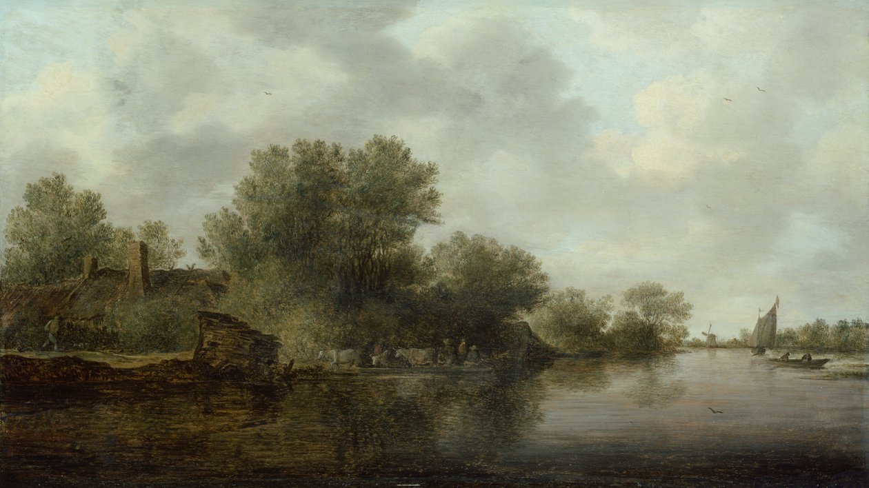 Landskap (olje på panel) av Jan Josephsz van Goyen
