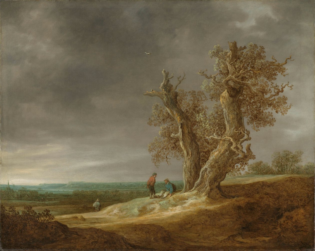 Landskap med to eiker av Jan Josephsz van Goyen