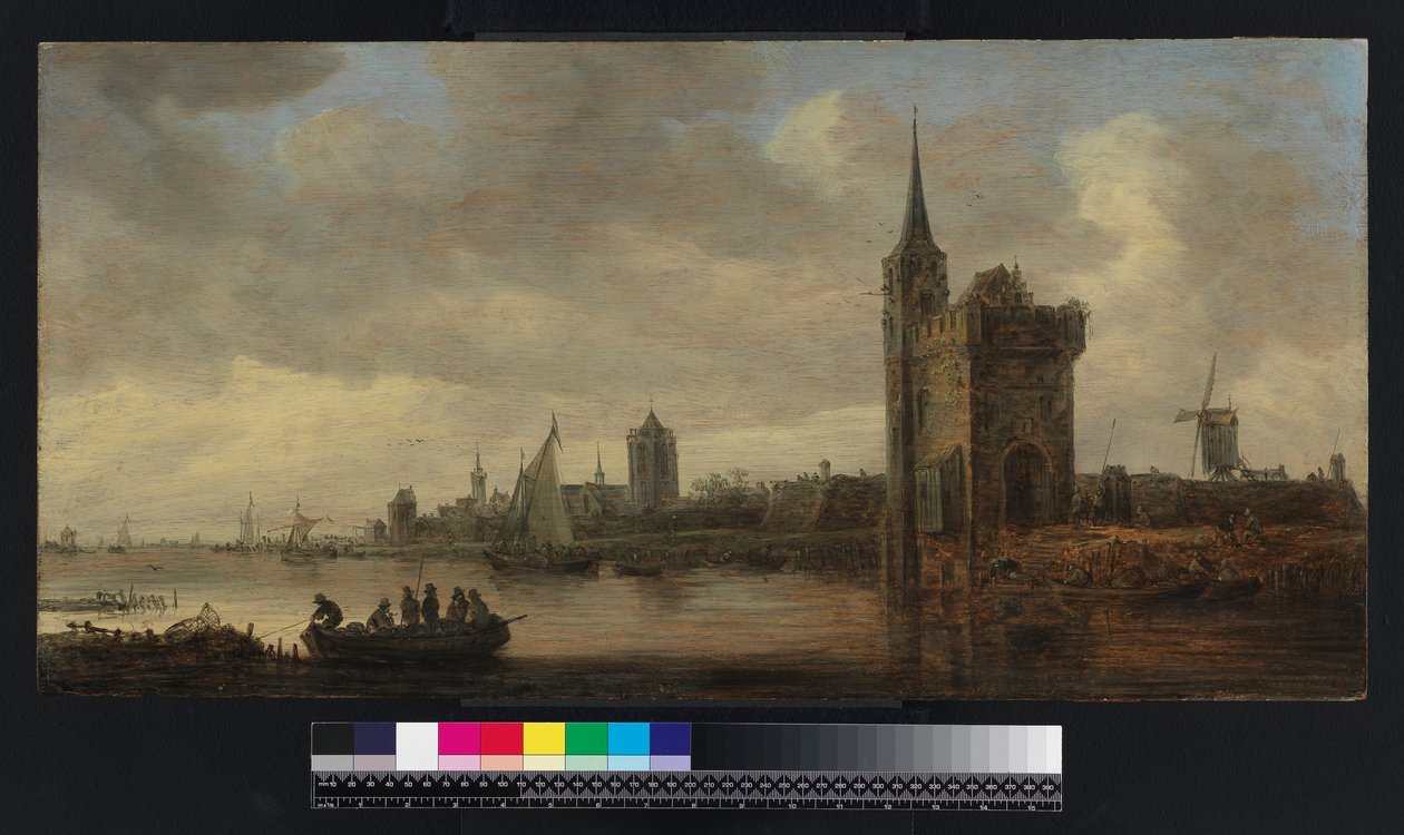 Elvelandskap med båter, før 1656 av Jan Josephsz van Goyen