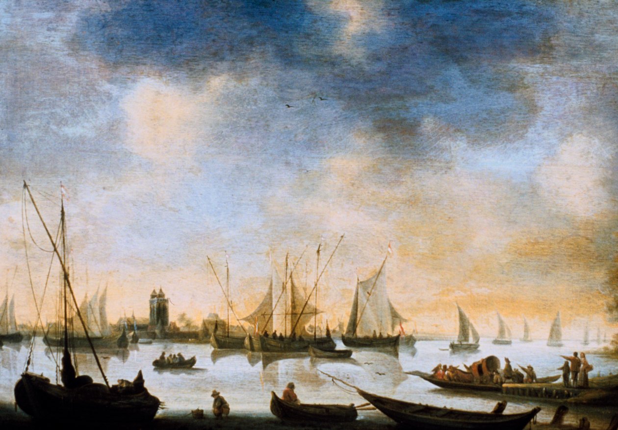 Utsikt over elven, 1600-tallet. av Jan Josephsz van Goyen