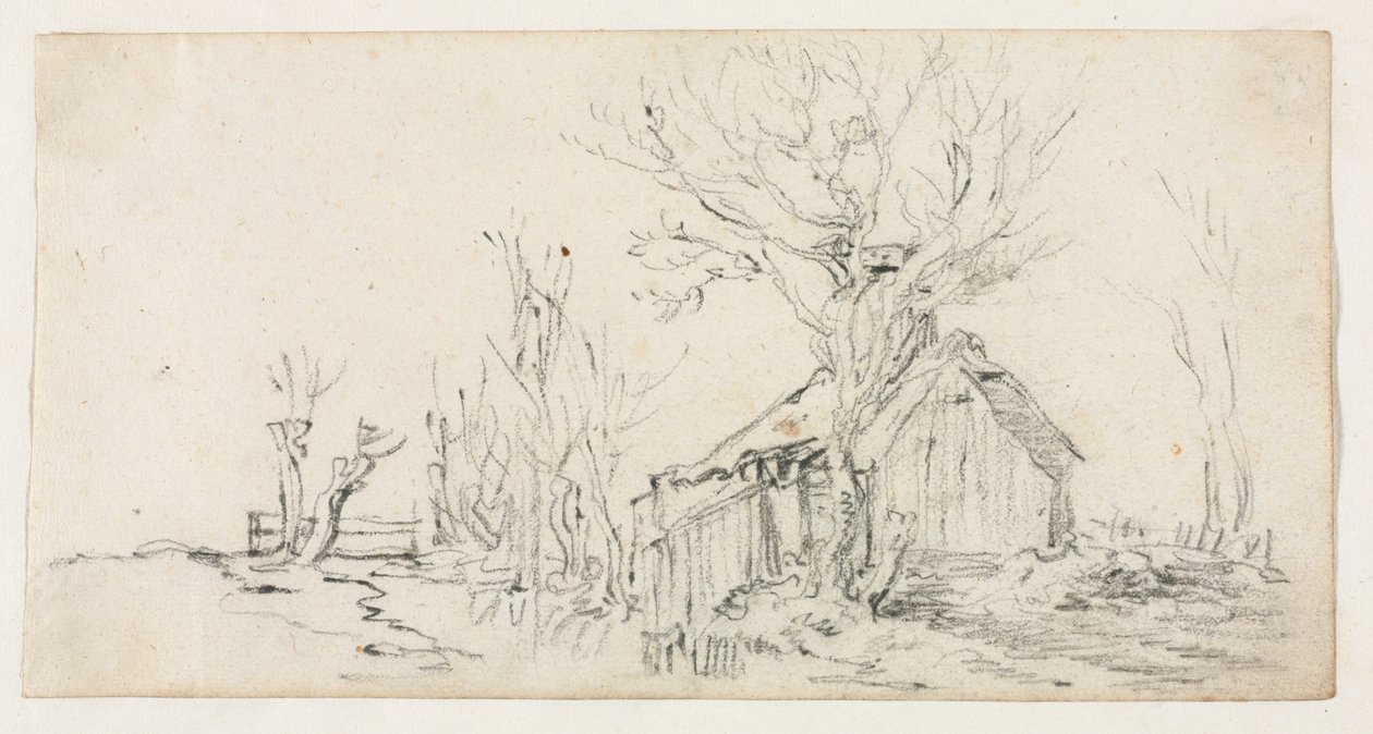 Skisse av landskap med hytte, ca. 1630. av Jan Josephsz van Goyen