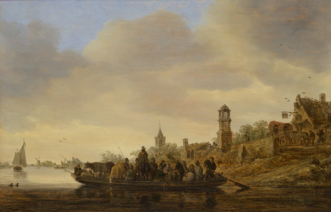 Fergen (olje på panel) av Jan Josephsz van Goyen