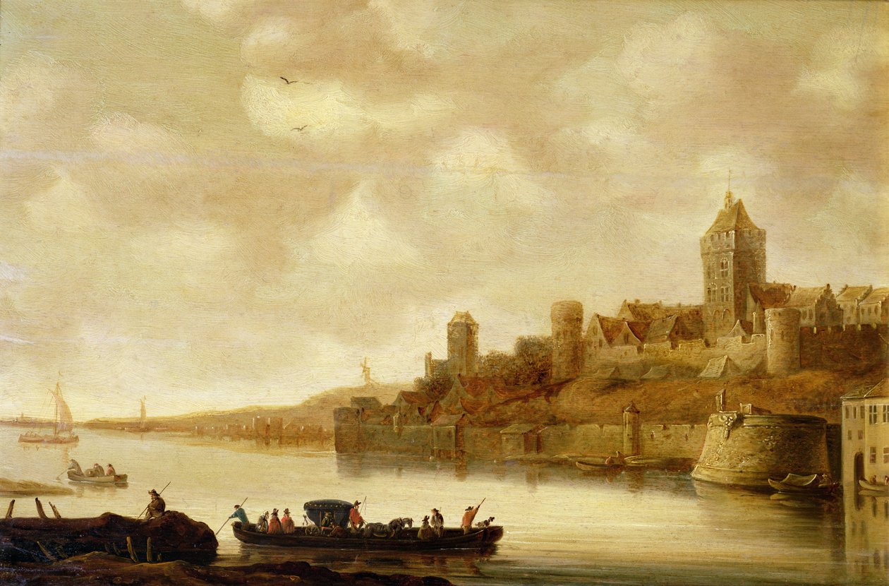 Utsikt over Nijmegen, Nederland etter 1643 av Jan Josephsz van Goyen