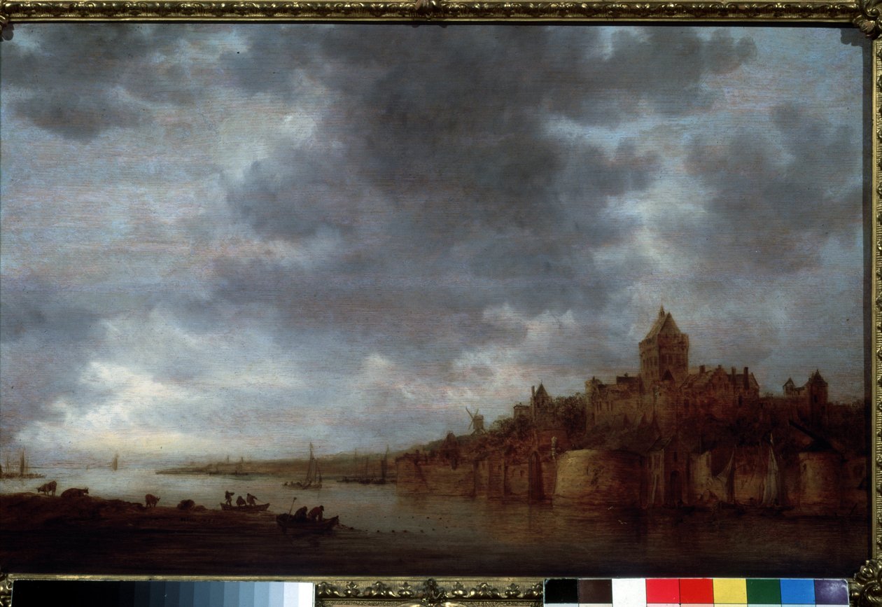 ""Utsikt over Waal-elven ved Nijmegen i Nederland"" (The Valkhof at Nijmegen) Maleri av Jan Josephsz van Goyen (1596-1656) 1649 Pushkin Museum Moskva av Jan Josephsz van Goyen