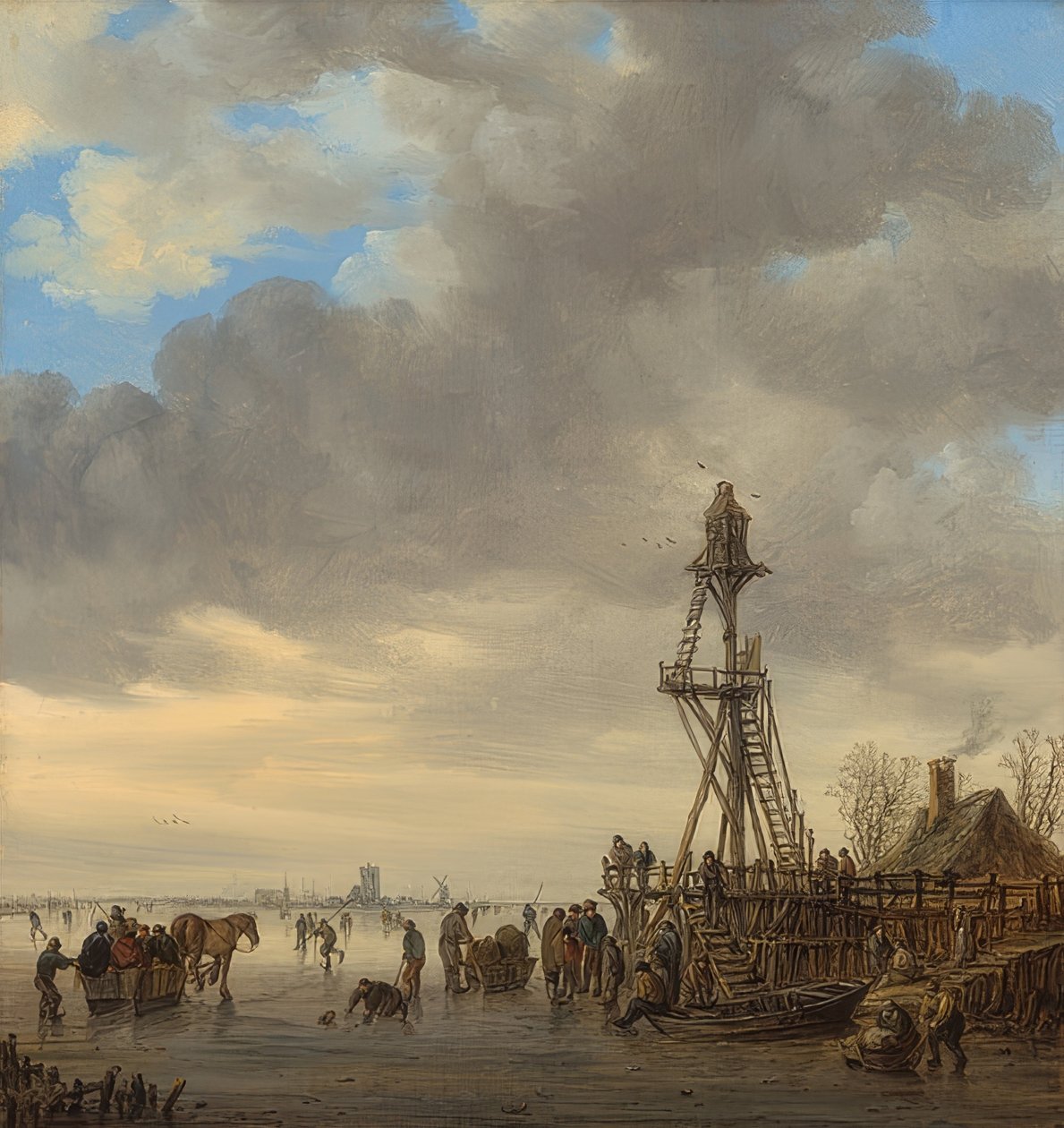 Vinterlandskap med utsiktstårn. 1646 av Jan Josephsz van Goyen