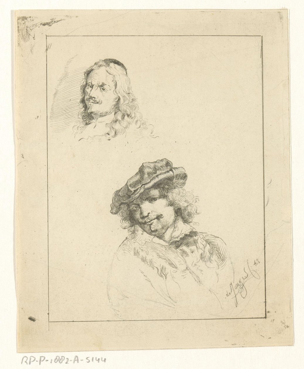 Portretter av Rembrandt og Tilmans av Jan Karel Jacob de Jonge