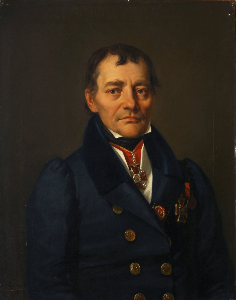Portrett av forfatteren Pyotr Ivanovich Sokolov 1766-1836, 1830 av Jan Ksawery Kaniewski