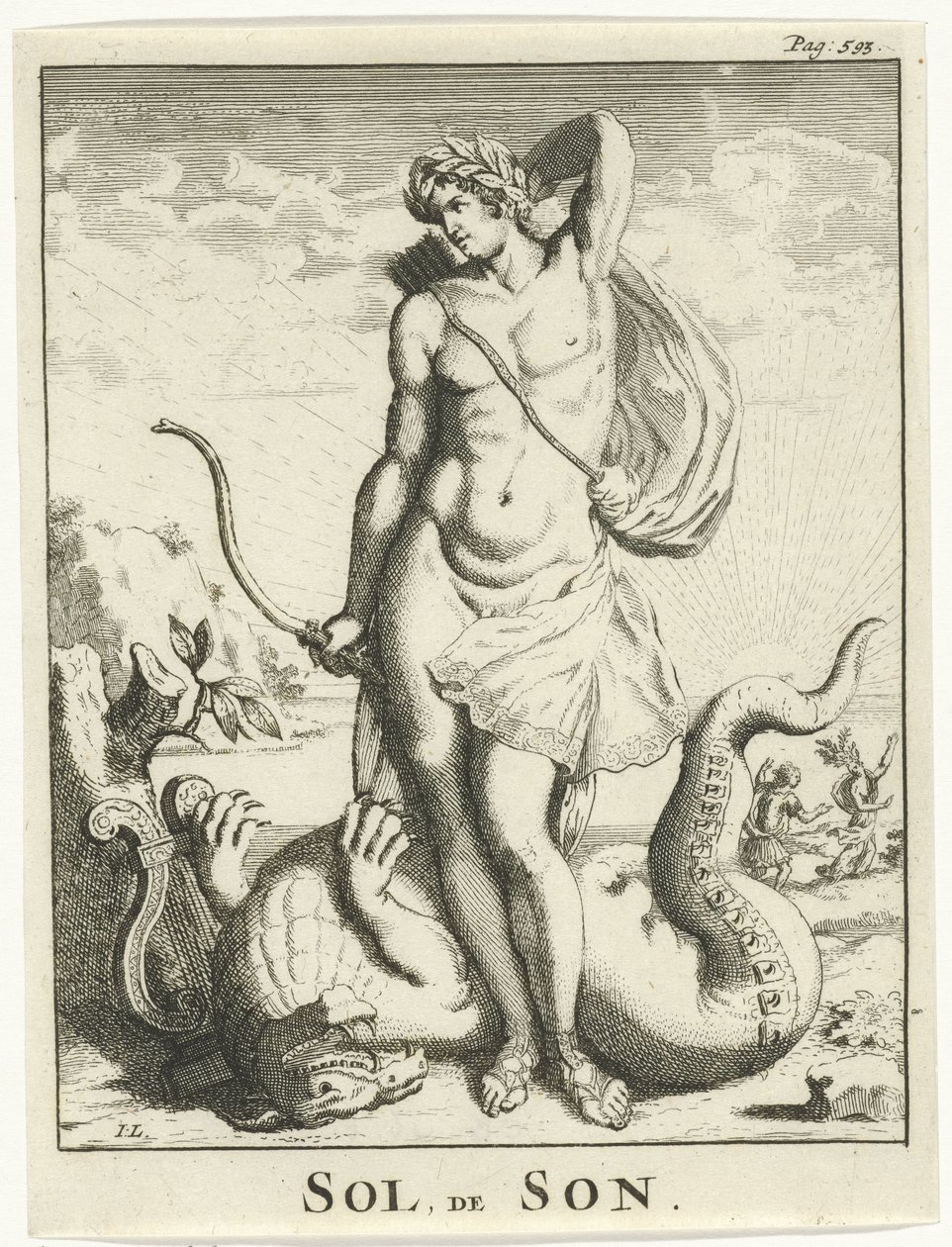 Apollo beseirer Python Sol, the Son (tittel på objekt) av Jan Lamsvelt