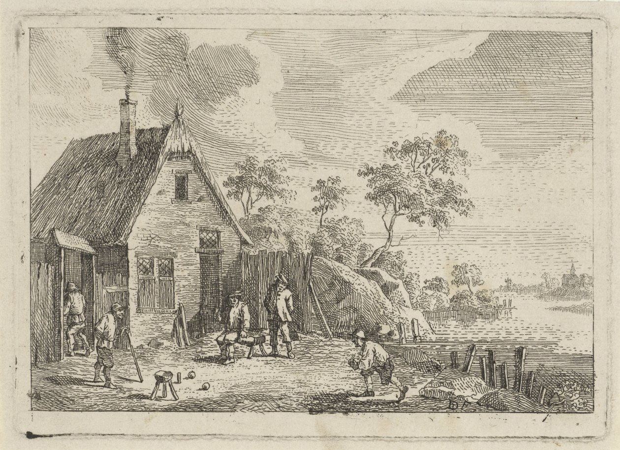 Bønder spiller boule av Jan Lauwryn Krafft (I) (possibly)