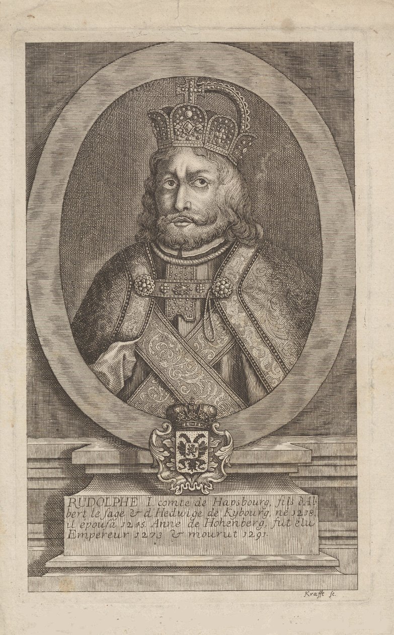 Rudolf I av Habsburg 1218-1291, kongen av romerne. av Jan Lauwryn Krafft
