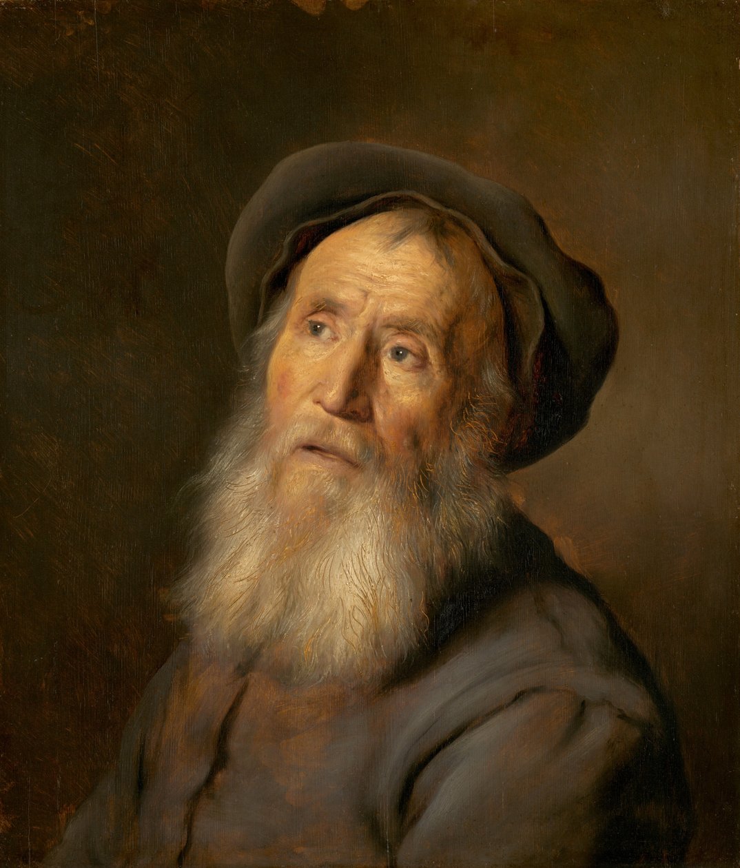 Skjegget mann med en beret, ca. 1630. av Jan Lievens