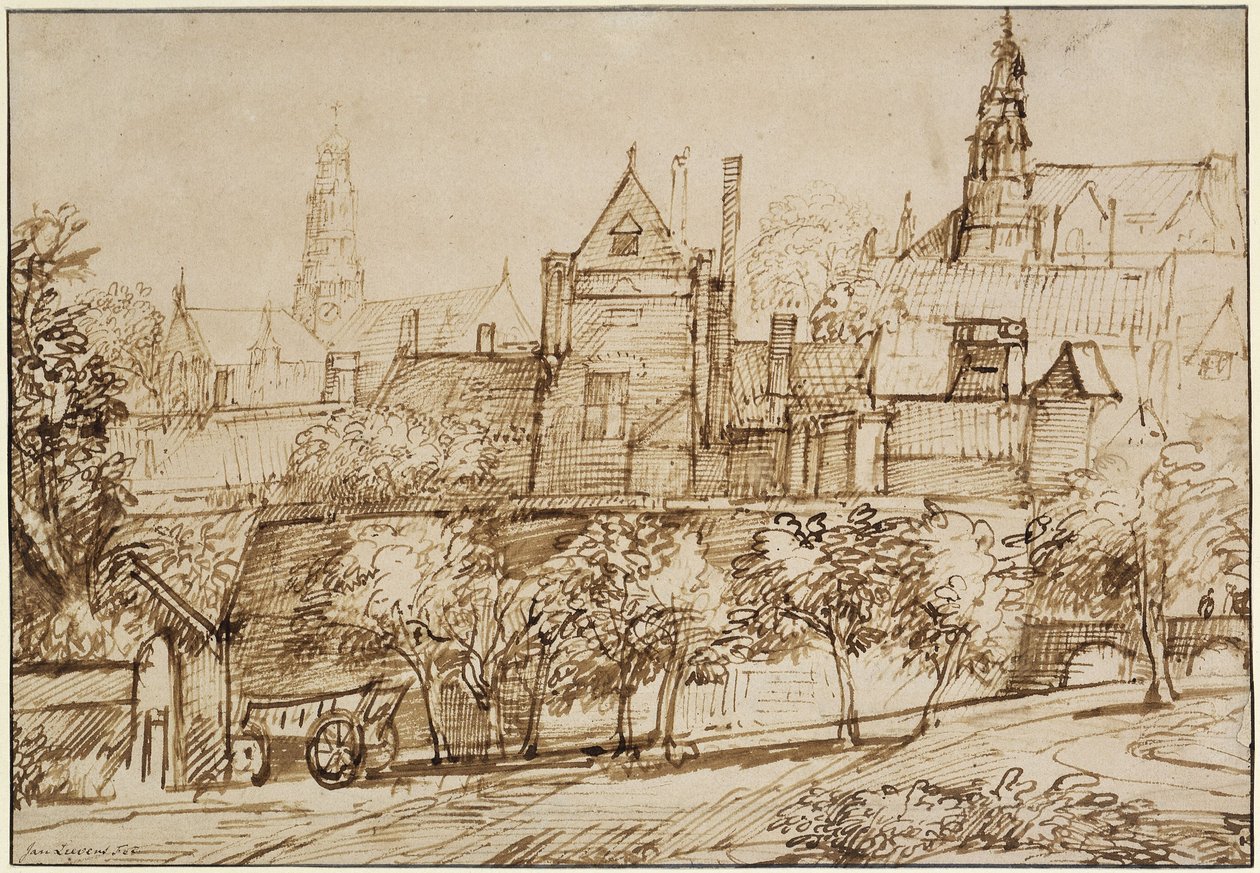 Utsikt over Grote Kerk i Haarlem av Jan Lievens
